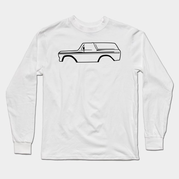 1978-1979 Ford Bronco Side Black With Logo Long Sleeve T-Shirt by The OBS Apparel